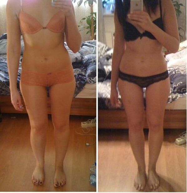 一个女孩用日本饮食14天减肥前后